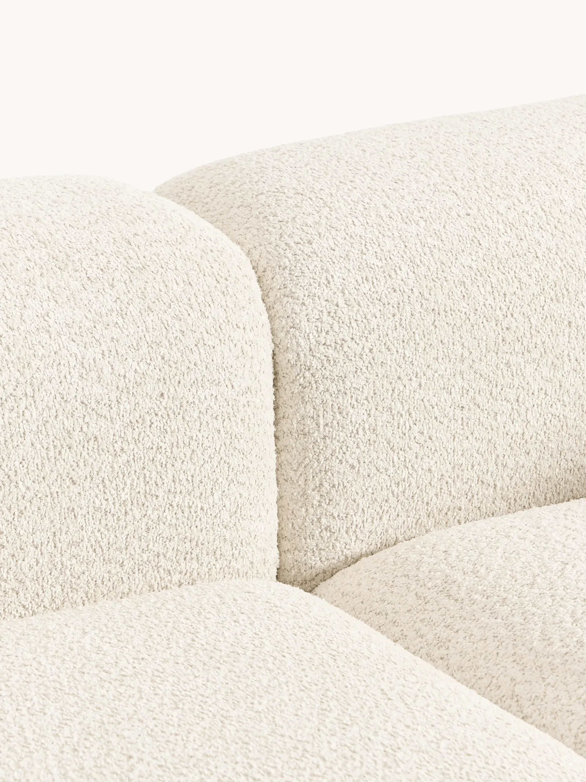 Chaise lounge componibile in teddy bouclé con poggiapiedi (sinistra/destra) Natalie