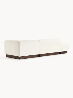 Chaise lounge componibile in teddy bouclé con poggiapiedi (sinistra/destra) Natalie