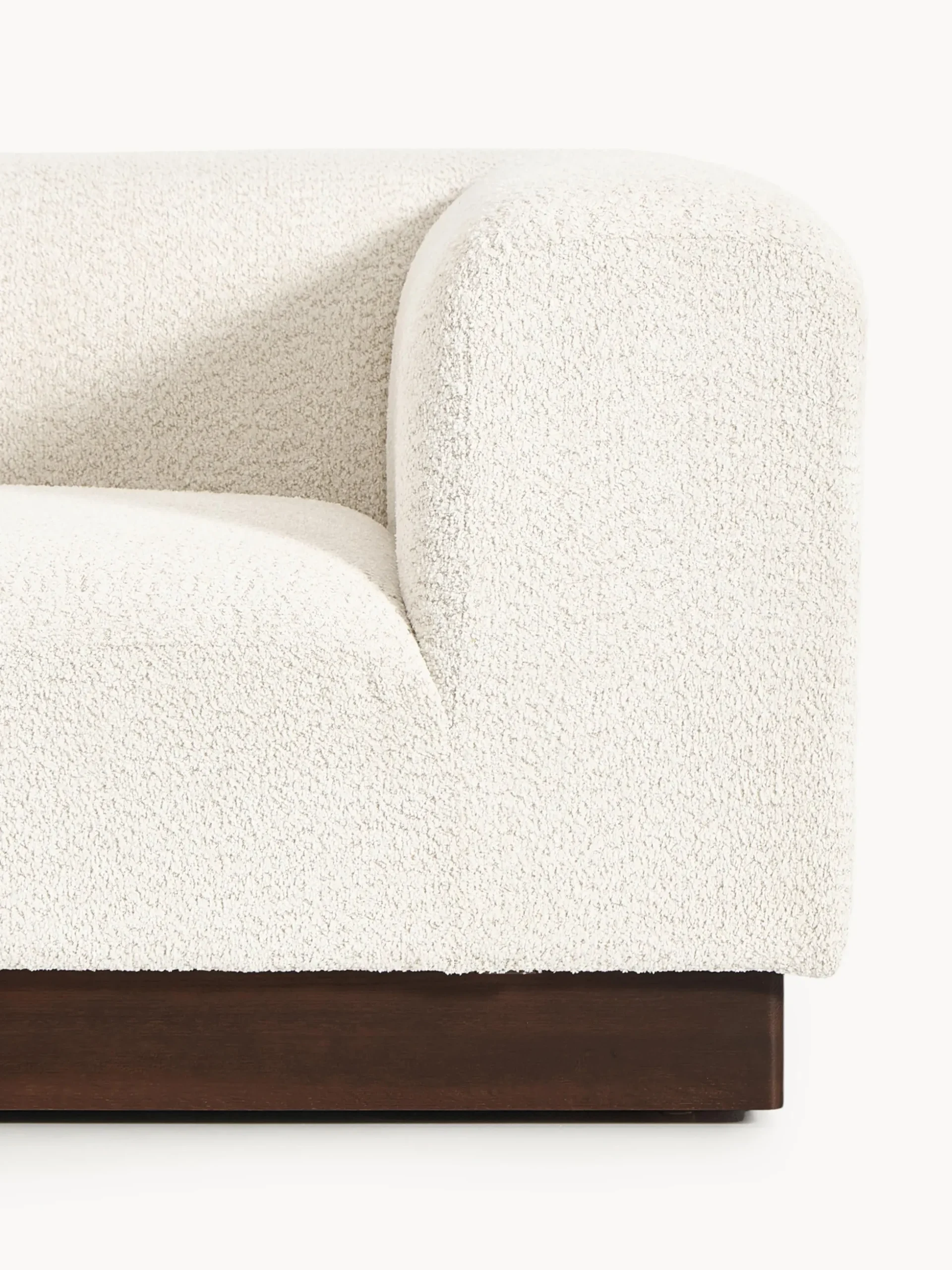 Chaise lounge componibile in teddy bouclé con poggiapiedi (sinistra/destra) Natalie