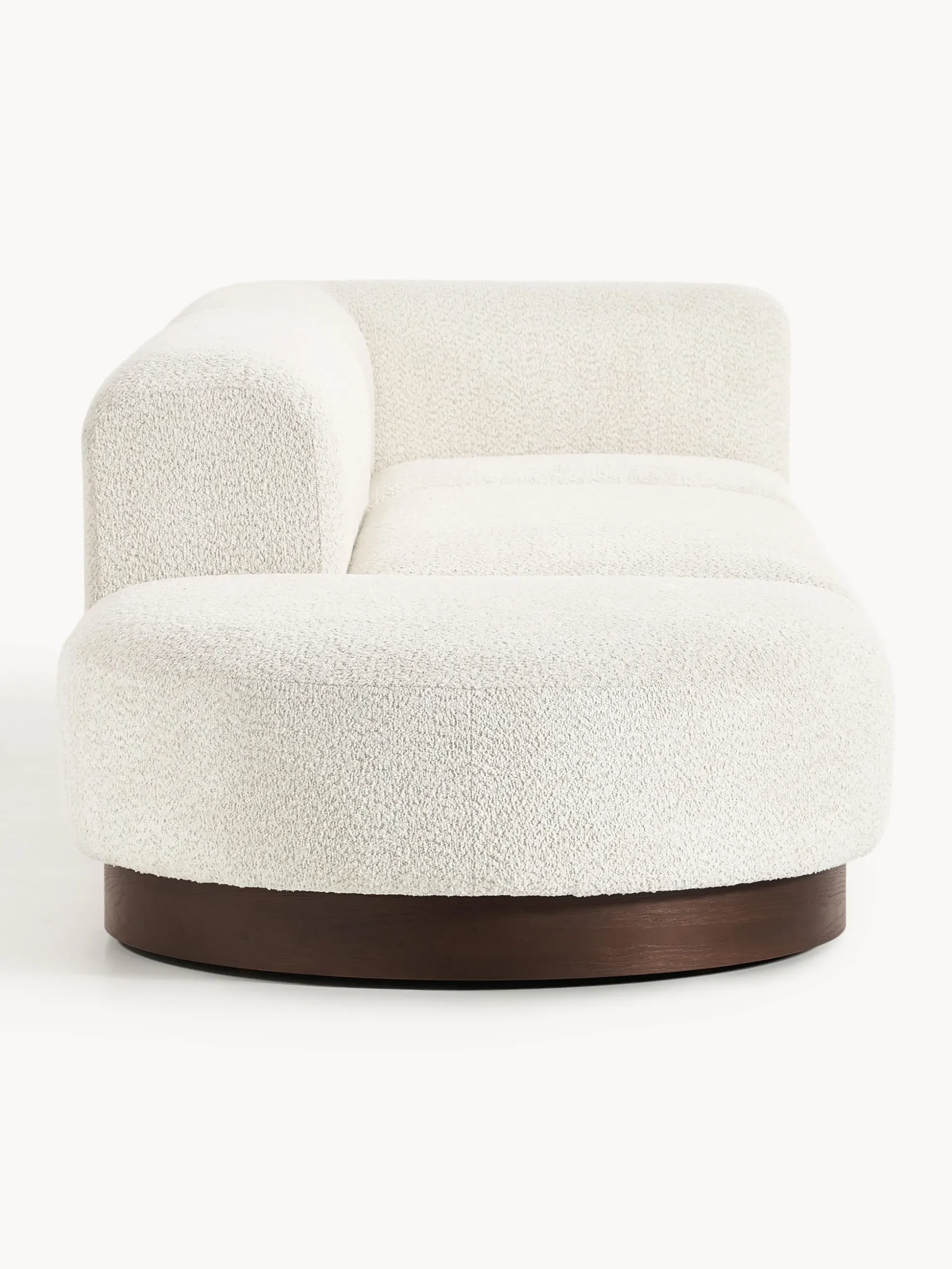 Chaise lounge componibile in teddy bouclé con poggiapiedi (sinistra/destra) Natalie