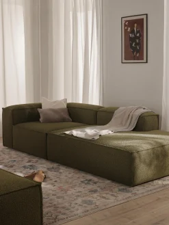Chaise loungue componibile in bouclé Lennon
