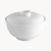 Ciotola da portata fatta a mano con coperchio Wellenspiel Relief