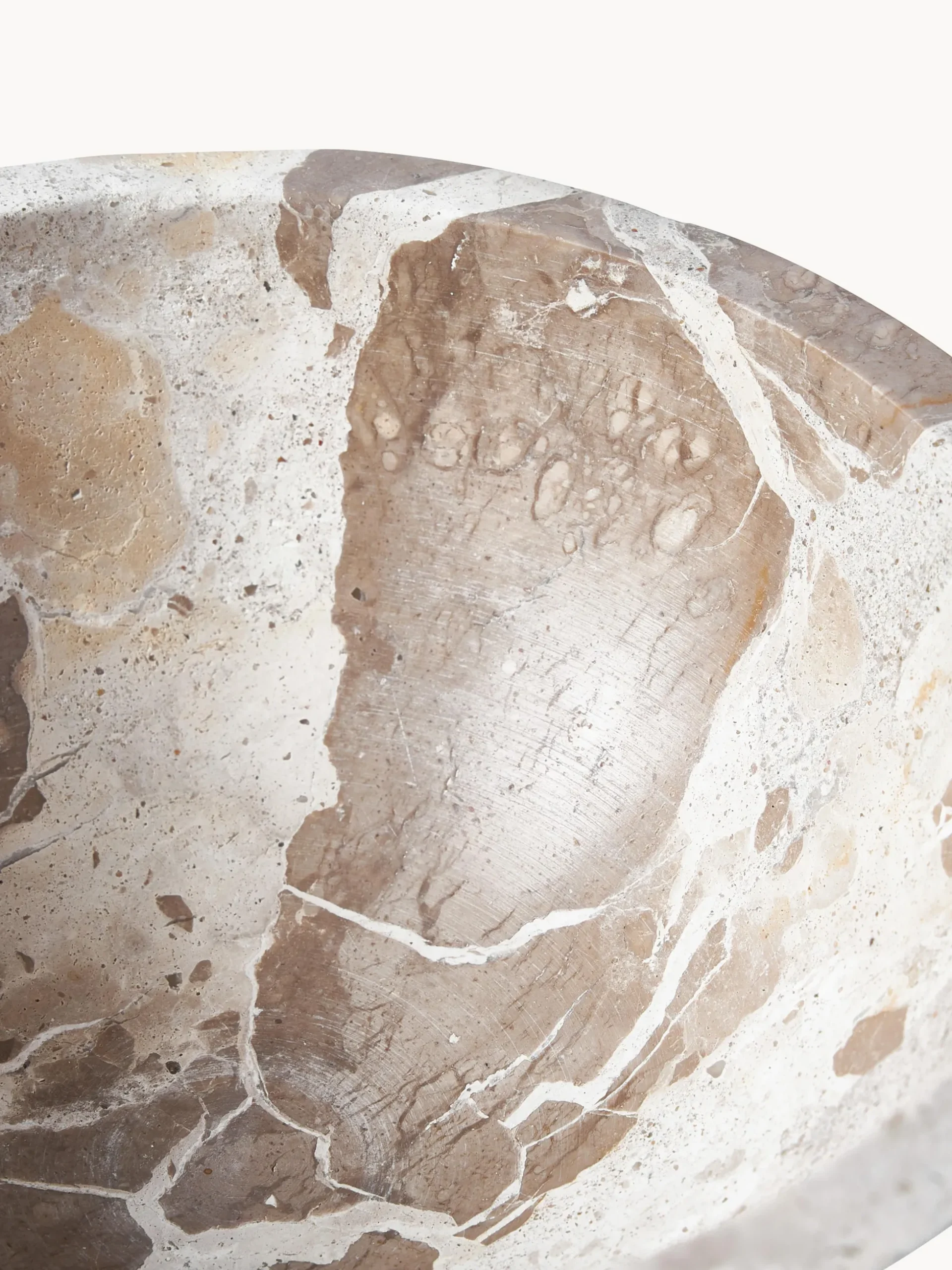 Ciotola decorativa in marmo Fossil, alt. 15 cm