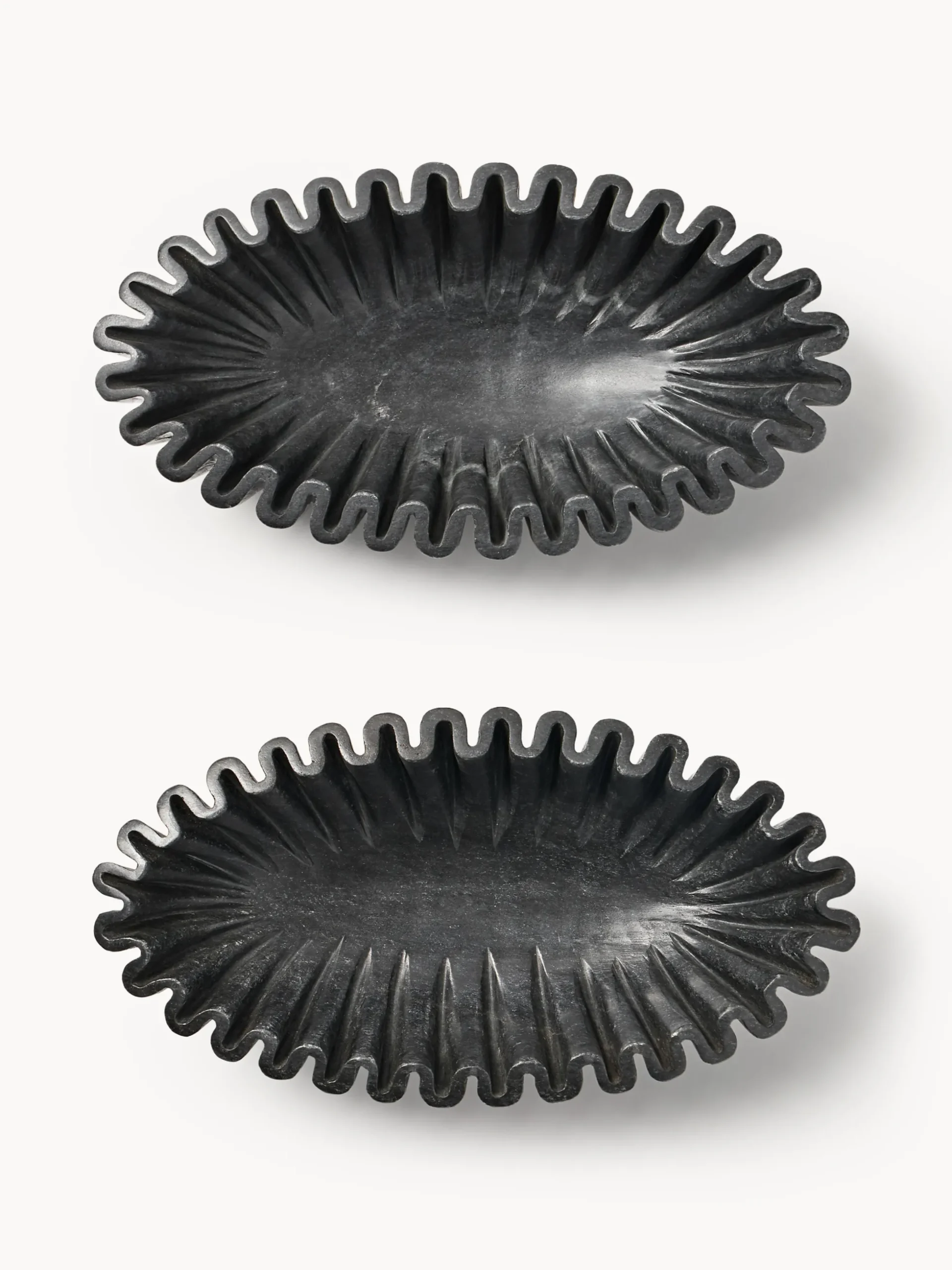 Ciotola decorativa ovale in marmo fatta a mano Santorini, larg. 35 cm