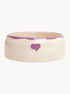 Ciotola per animali in ceramica dipinta a mano Heart