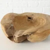 Ciotola decorativa grande in legno di teak Unikat