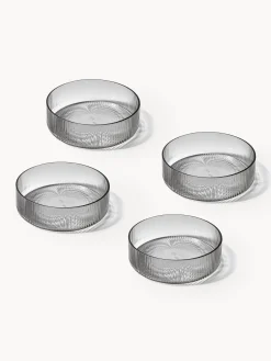 Ciotole da portata in vetro soffiato millerighe Ripple 4 pz