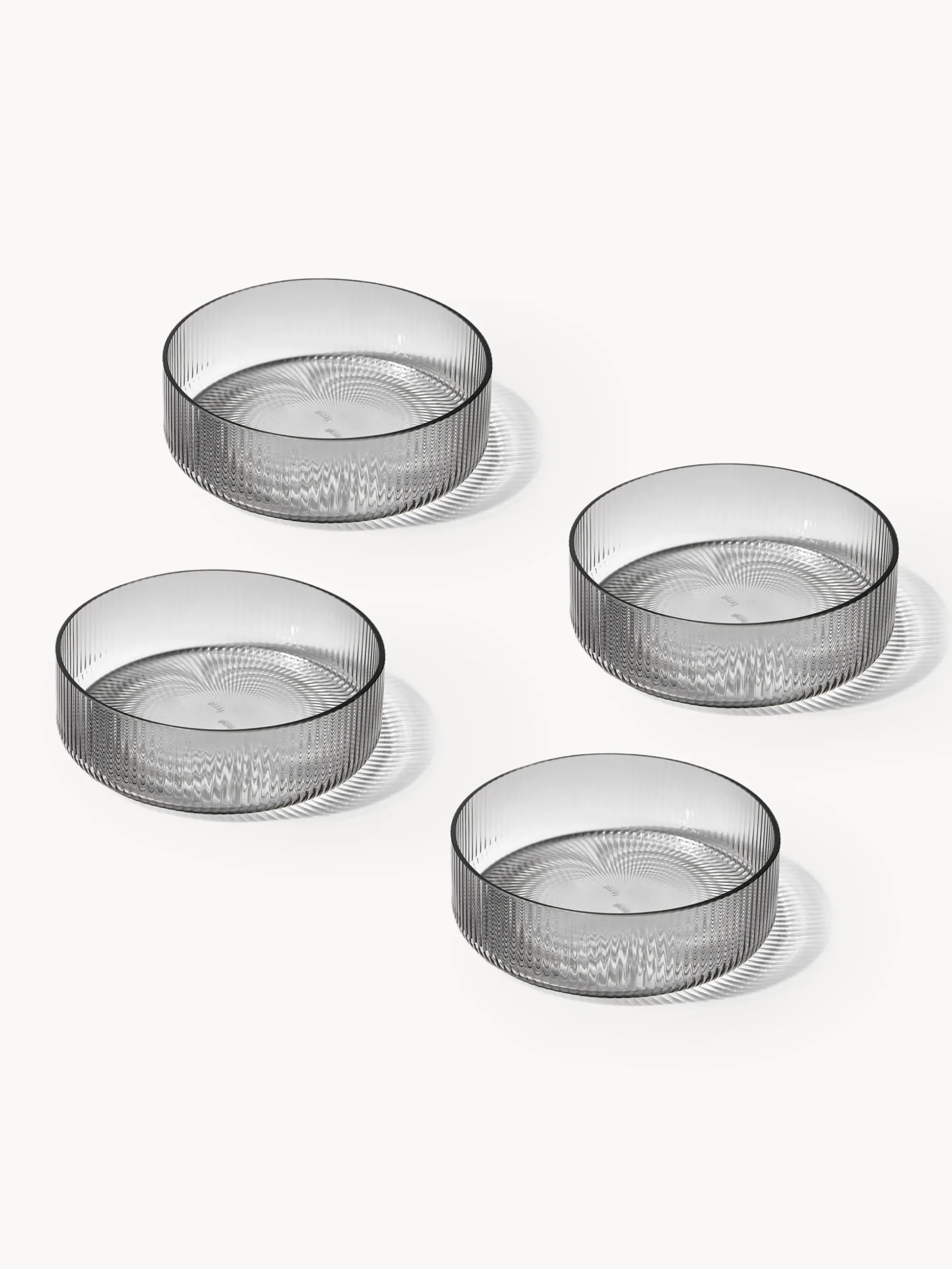 Ciotole da portata in vetro soffiato millerighe Ripple 4 pz