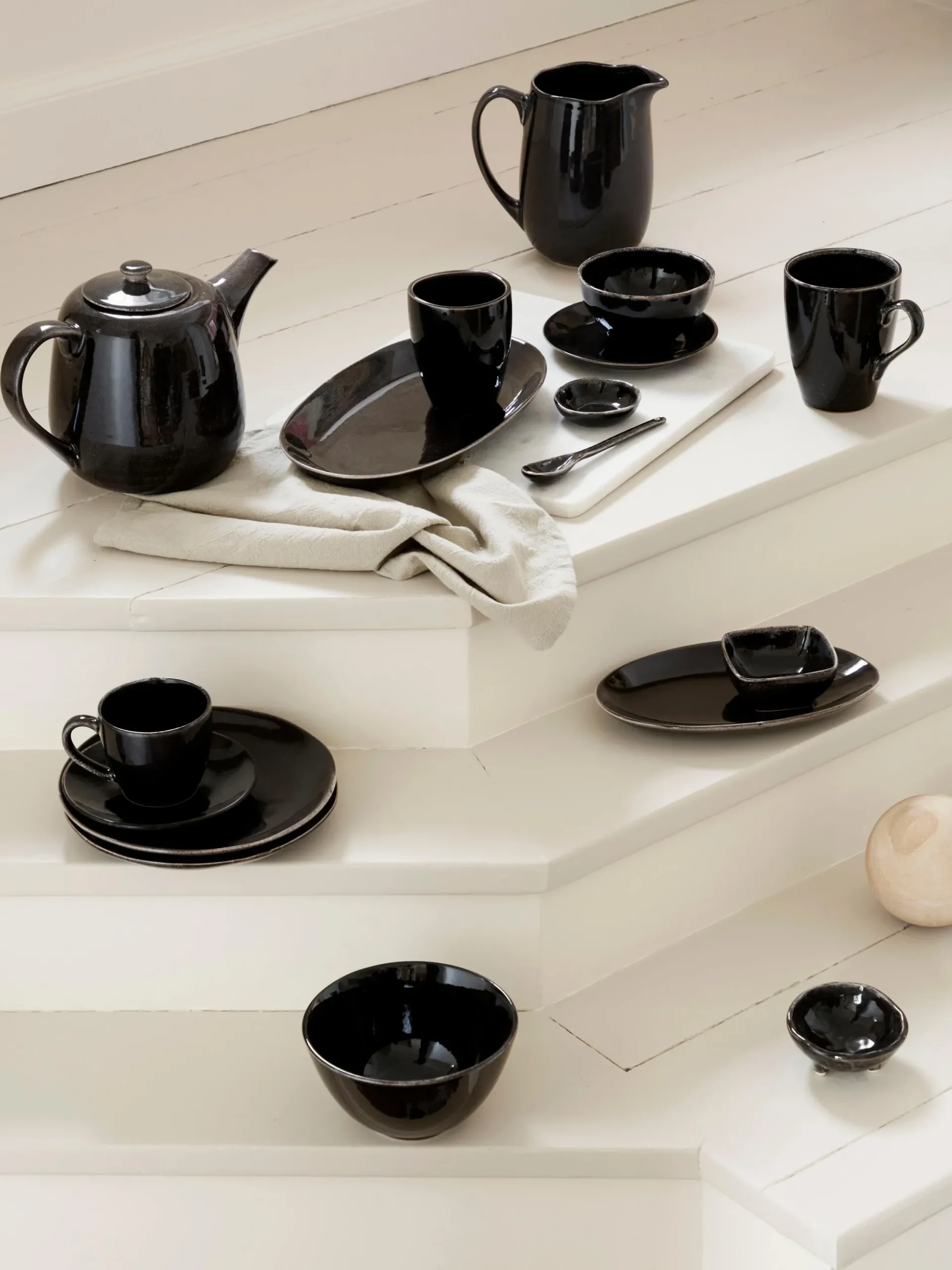 Ciotole fatte a mano Nordic Coal 4 pz