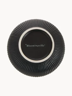 Ciotole opache con struttura rigata Neri 2 pz