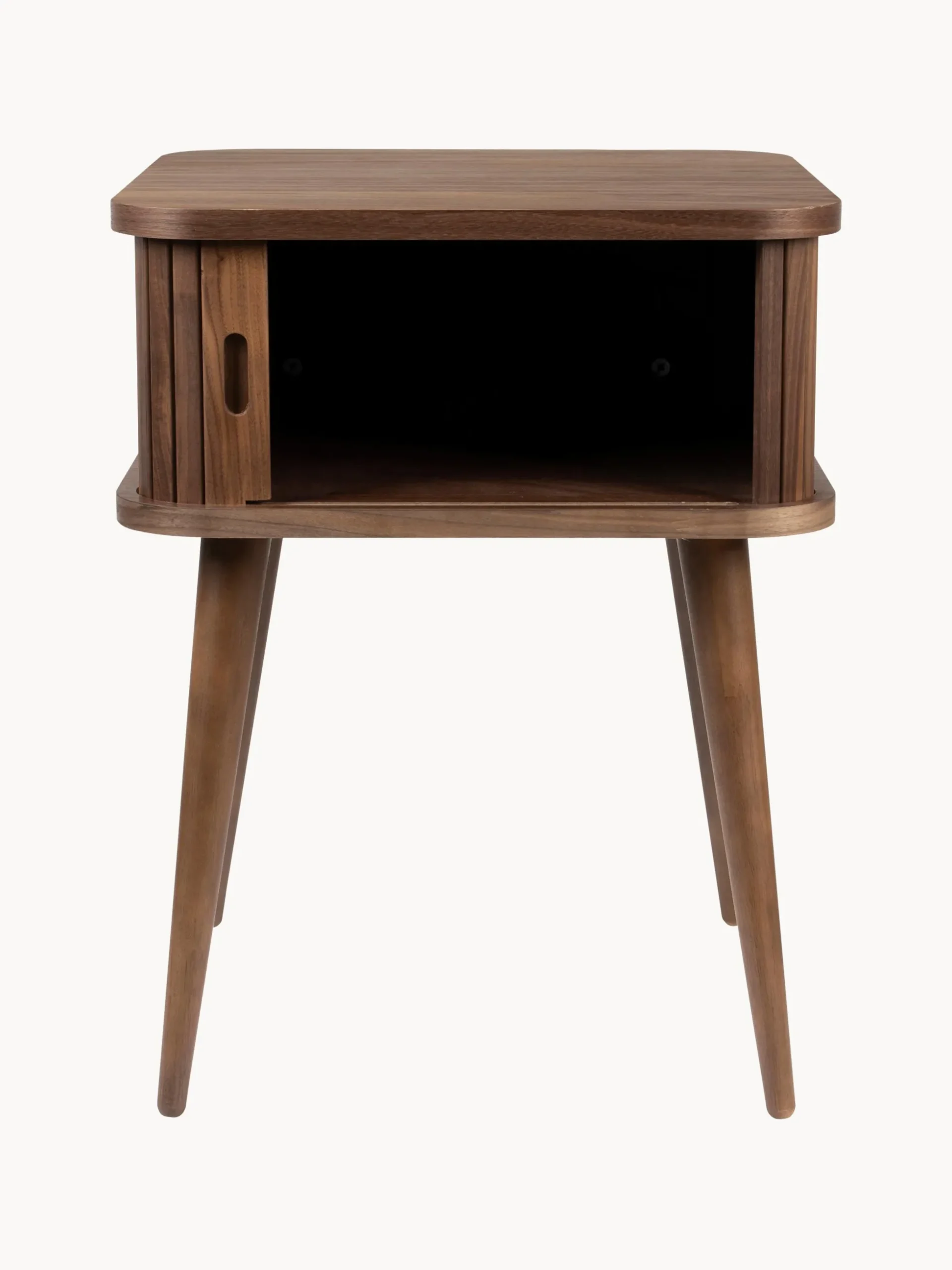 Comodino in legno con anta scorrevole e frontale scanalato Barbier