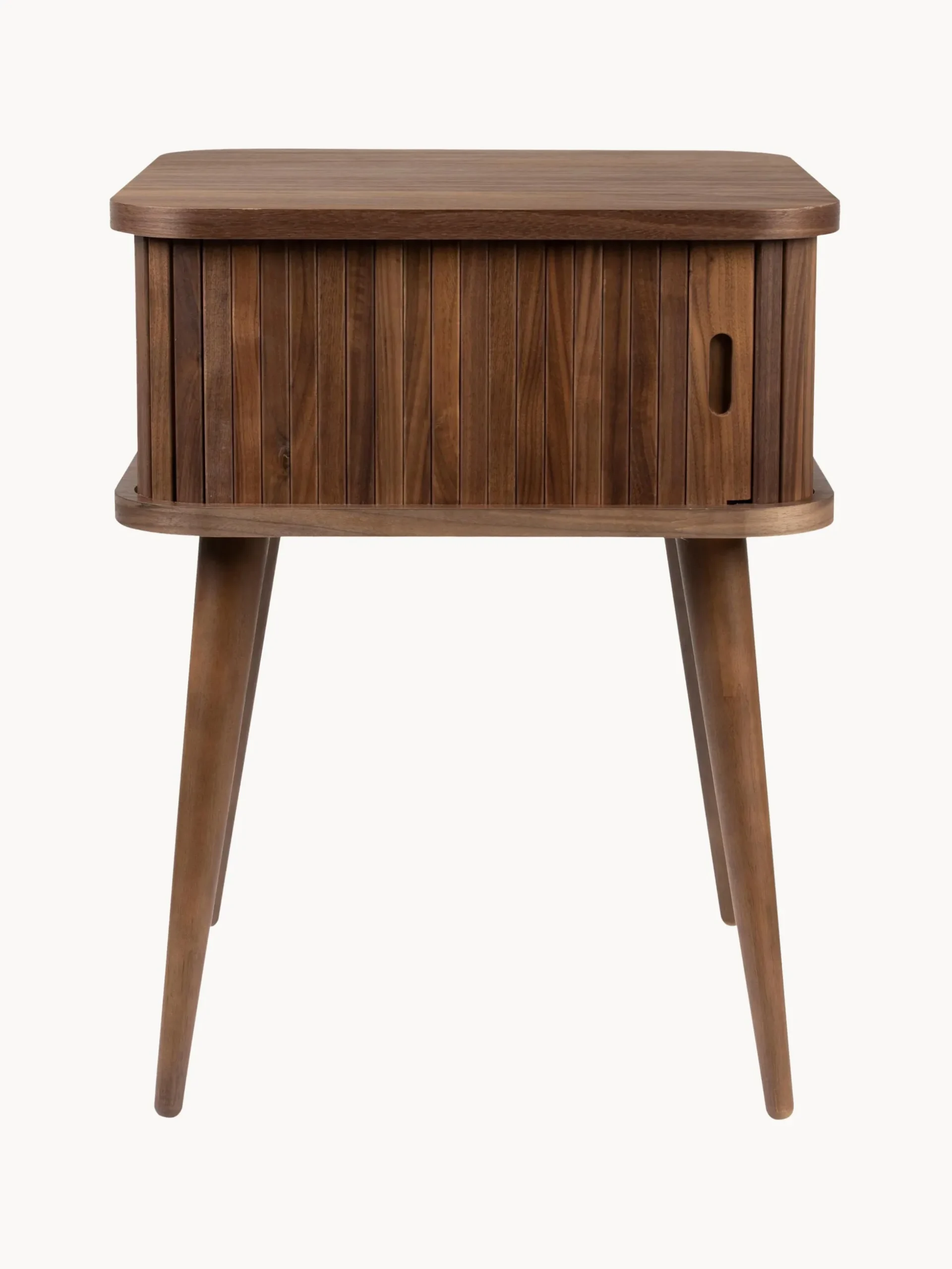 Comodino in legno con anta scorrevole e frontale scanalato Barbier