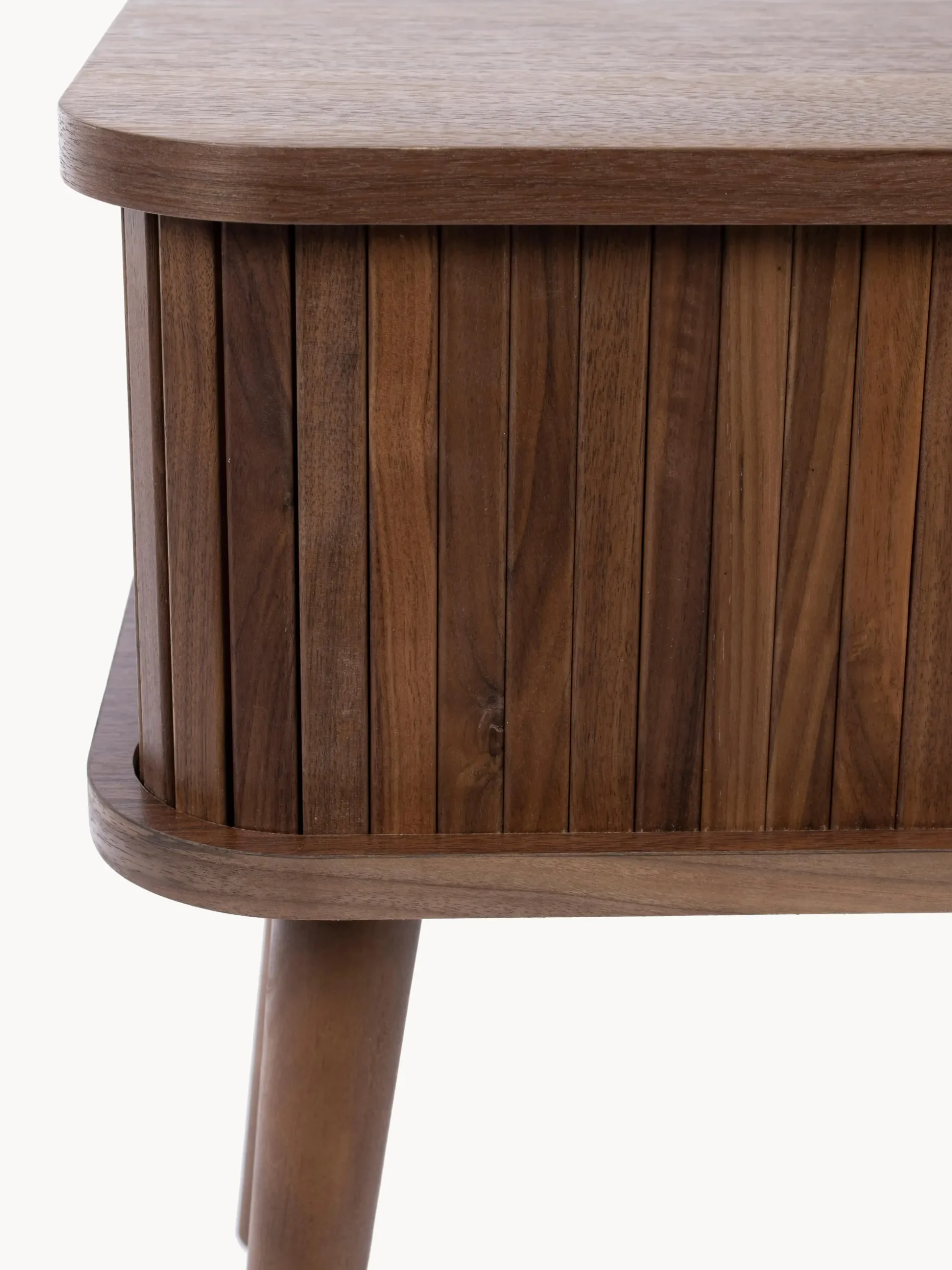 Comodino in legno con anta scorrevole e frontale scanalato Barbier