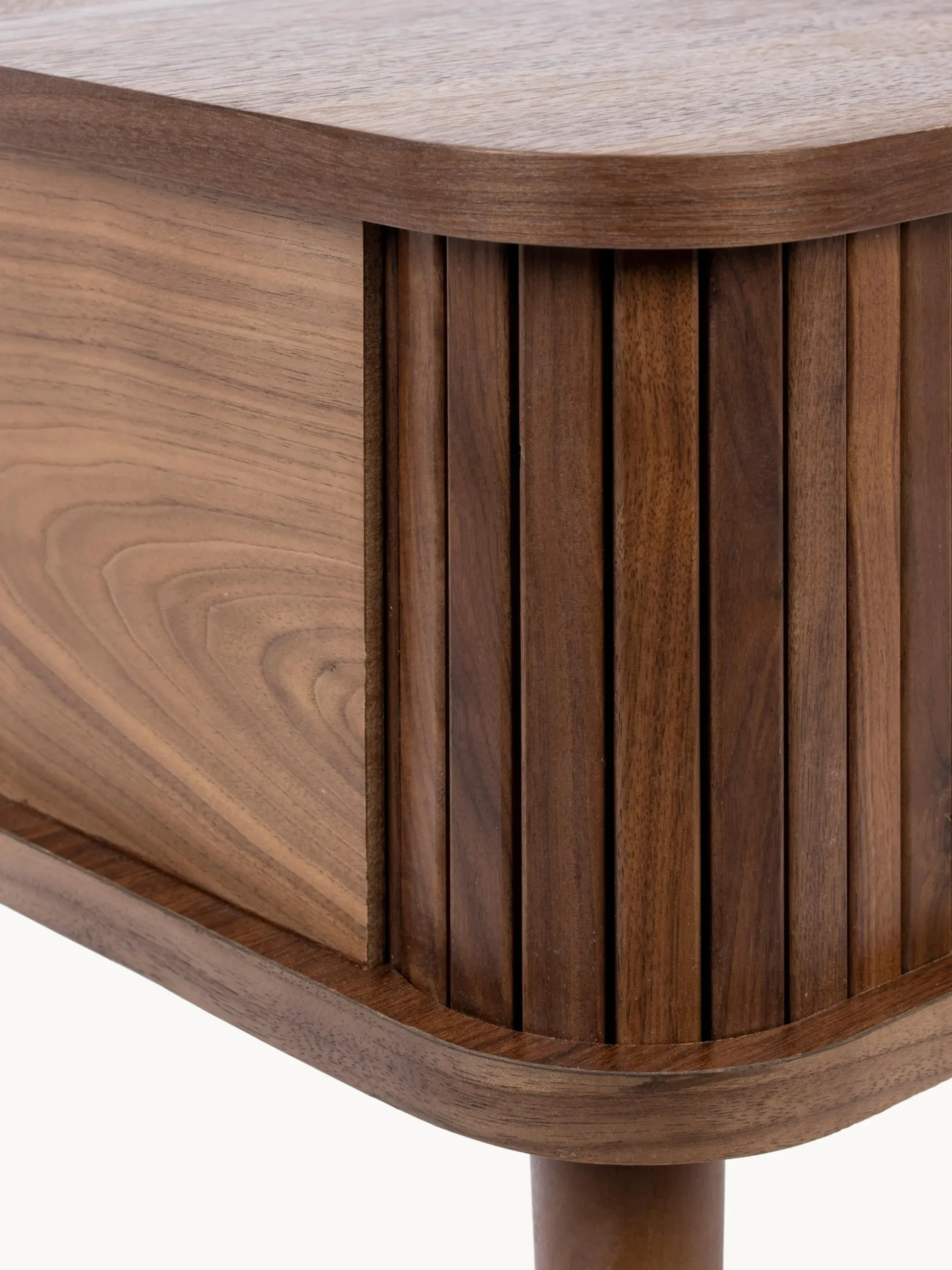 Comodino in legno con anta scorrevole e frontale scanalato Barbier
