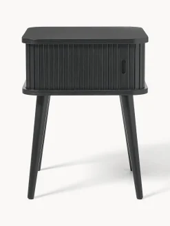 Comodino in legno con anta scorrevole e frontale scanalato Barbier