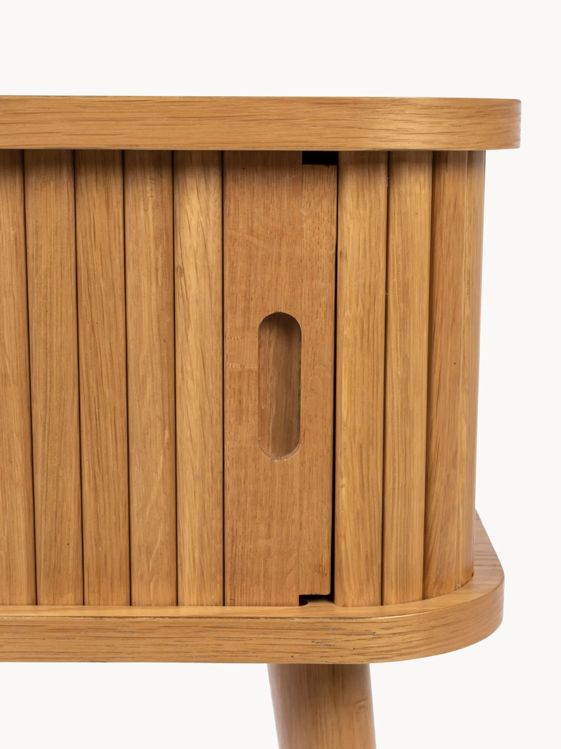 Comodino in legno con anta scorrevole e frontale scanalato Barbier