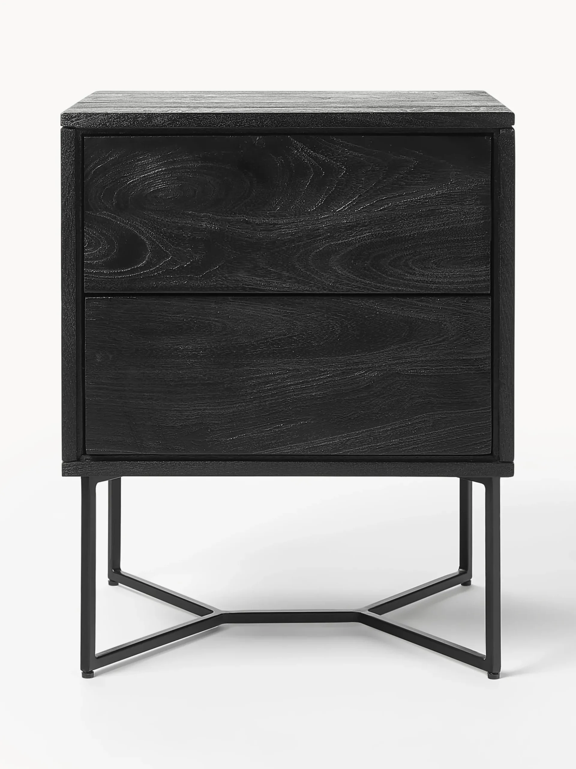 Comodino in legno di mango con cassetti Luca