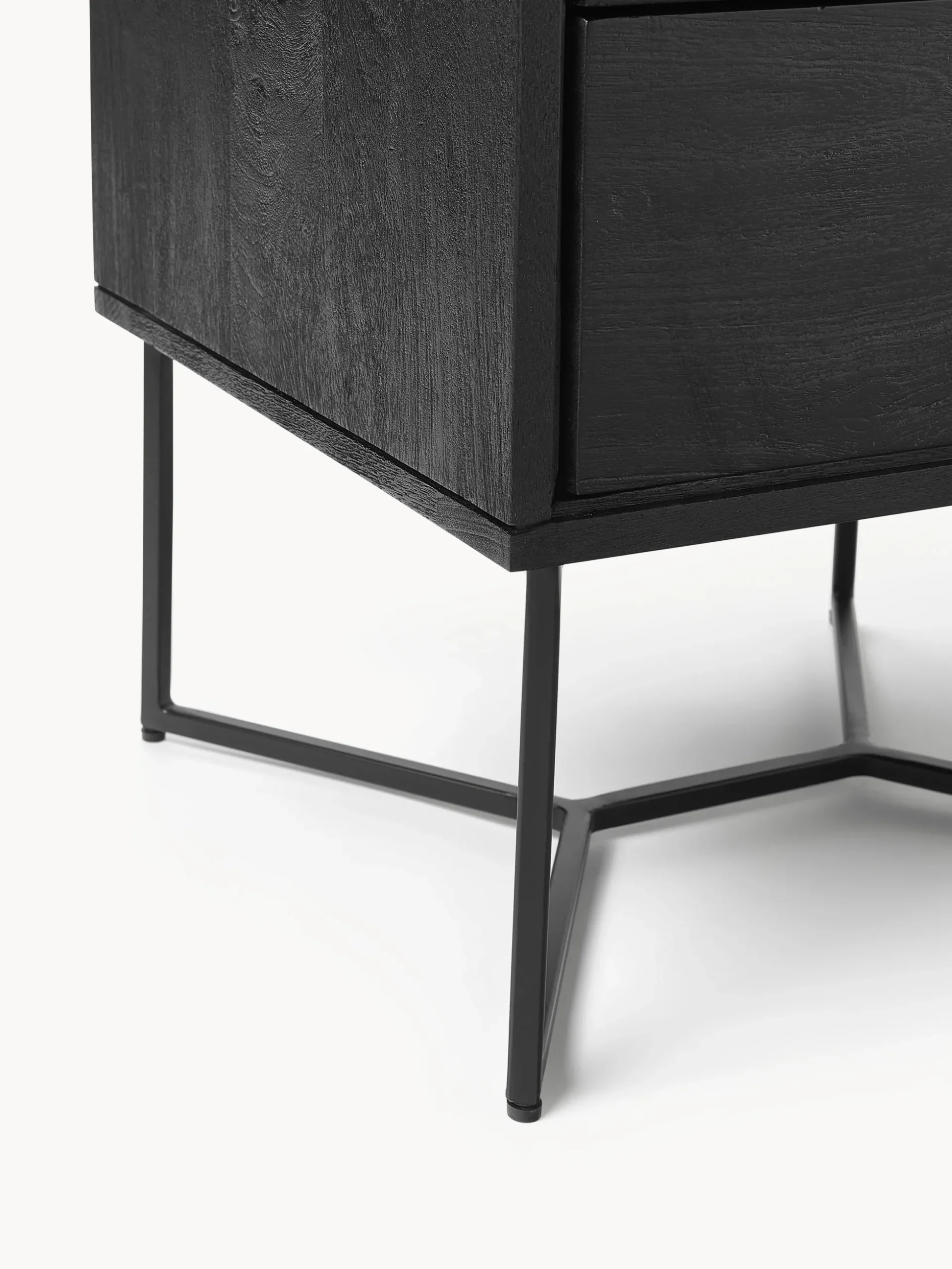 Comodino in legno di mango con cassetti Luca