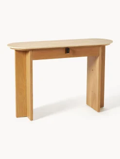 Consolle in legno con piano in travertino Zumi