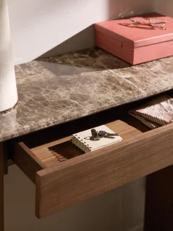 Consolle in legno con piano in marmo Zumi