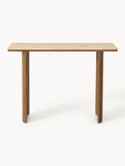 Consolle in legno di quercia con piano in travertino Chandler
