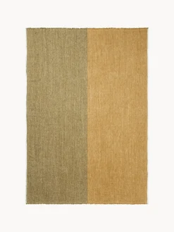 Coperta di lino tessuta a mano con frange Pila