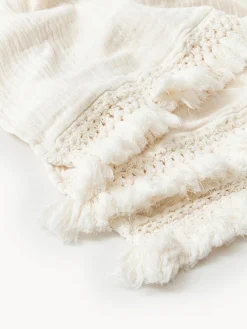 Coperta in cotone con frange Piera