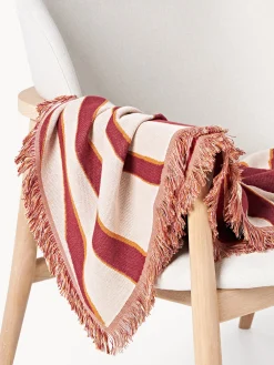 Coperta in cotone reversibile con frange Alia