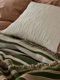 Coperta in cotone reversibile con frange Alia