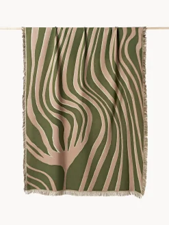 Coperta in cotone reversibile con frange Alia