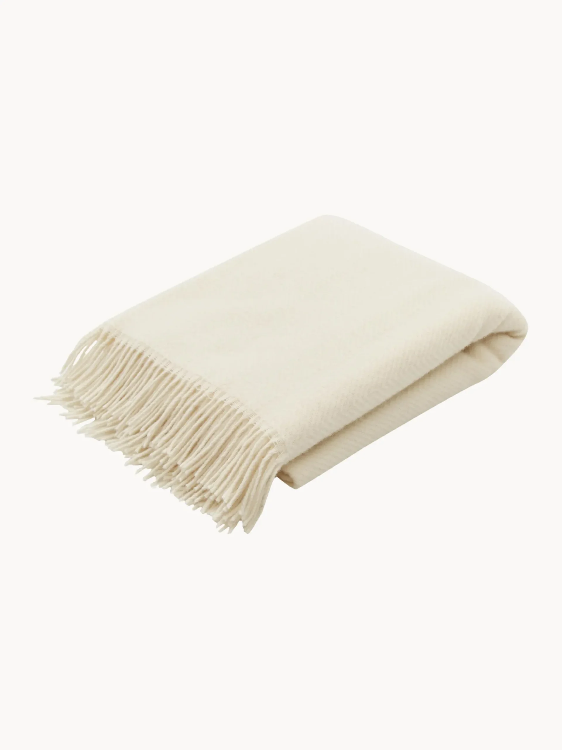 Coperta in lana con motivo a zig-zag e frange Tyrol