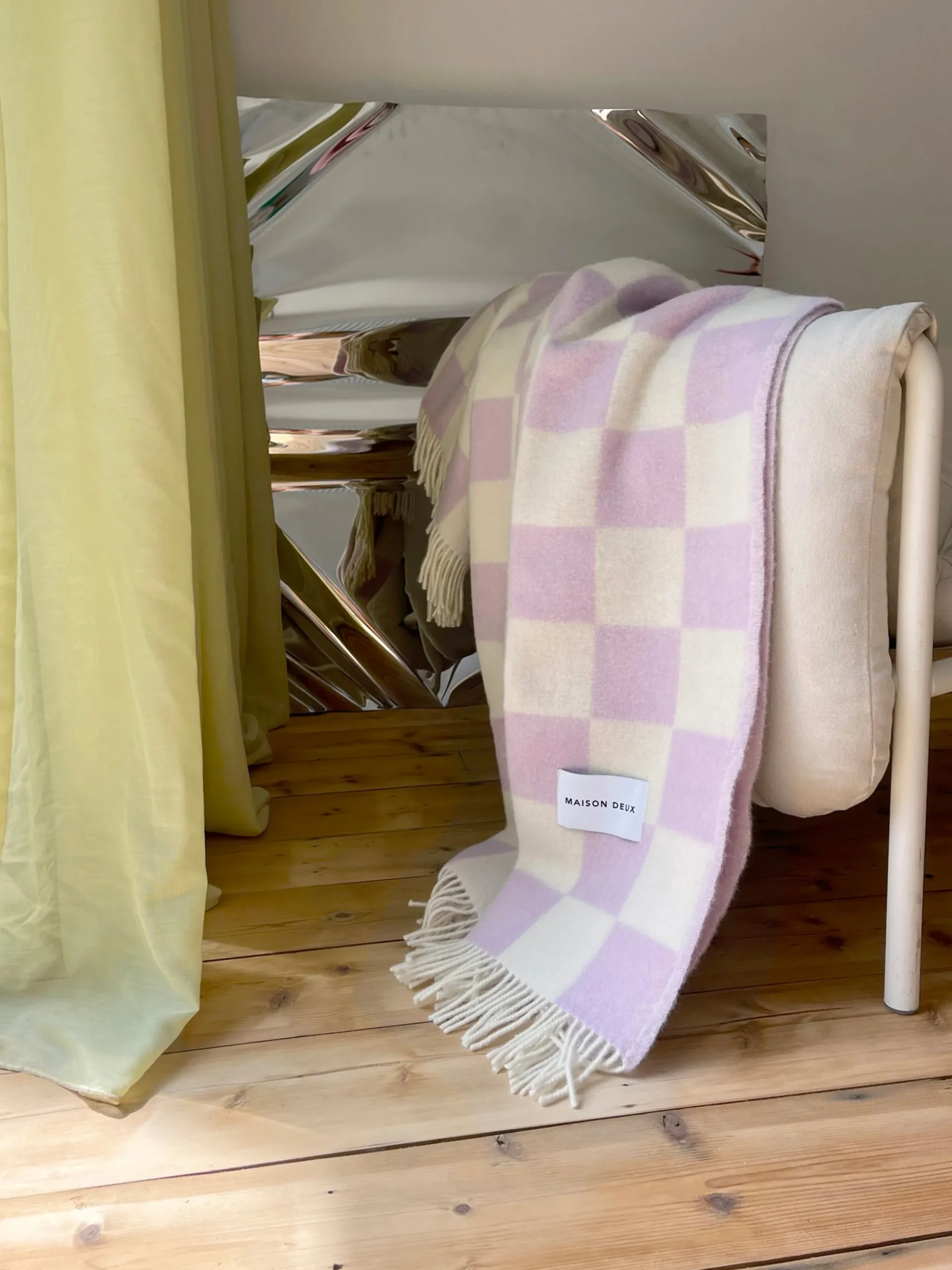 Coperta in lana con motivo a quadri Checkerboard