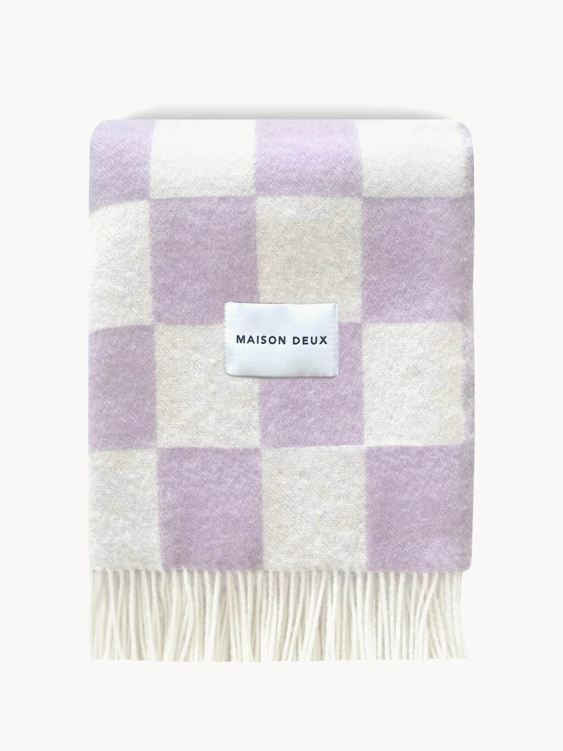 Coperta in lana con motivo a quadri Checkerboard