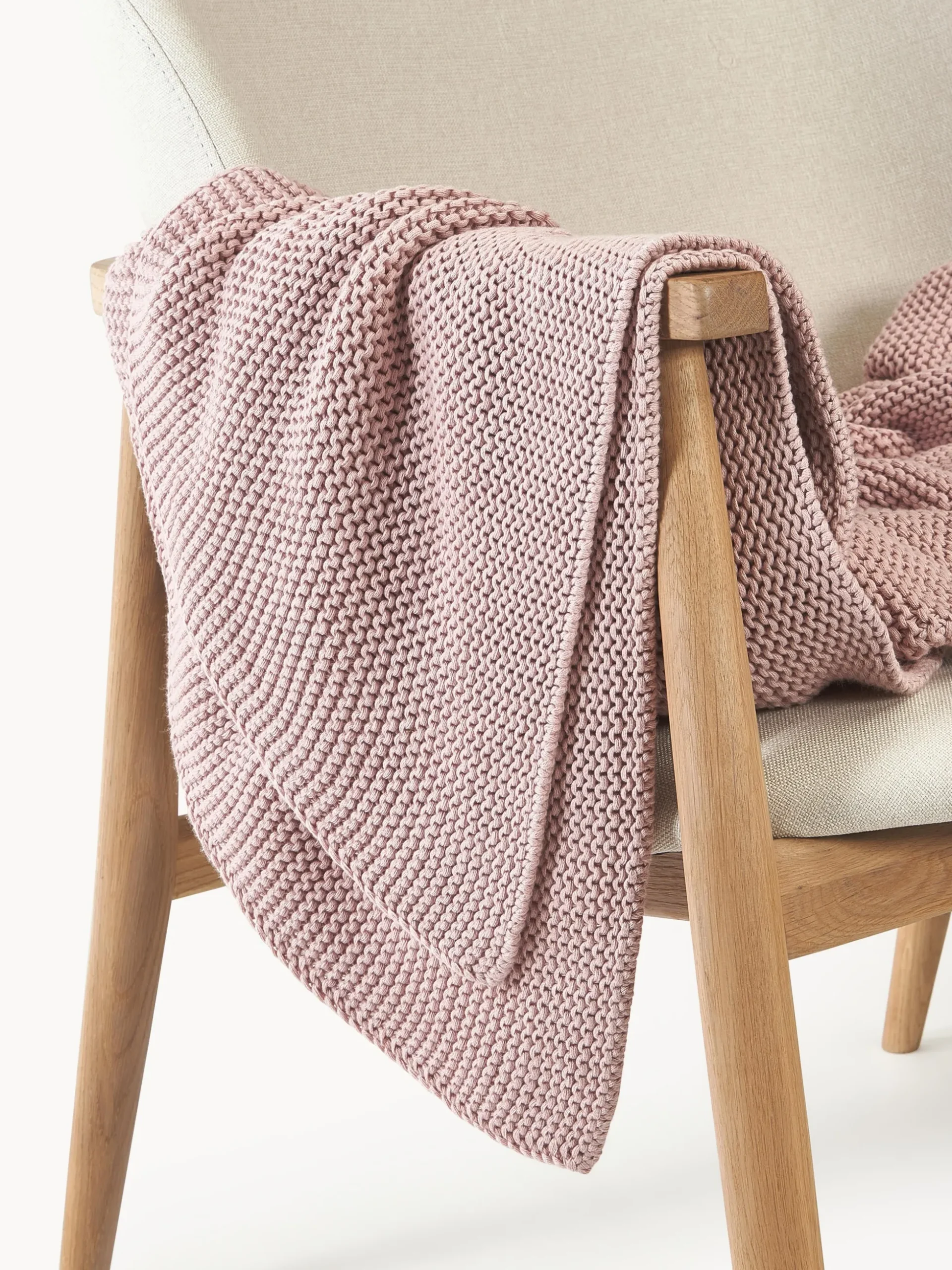 Coperta lavorata a maglia in cotone organico Adalyn