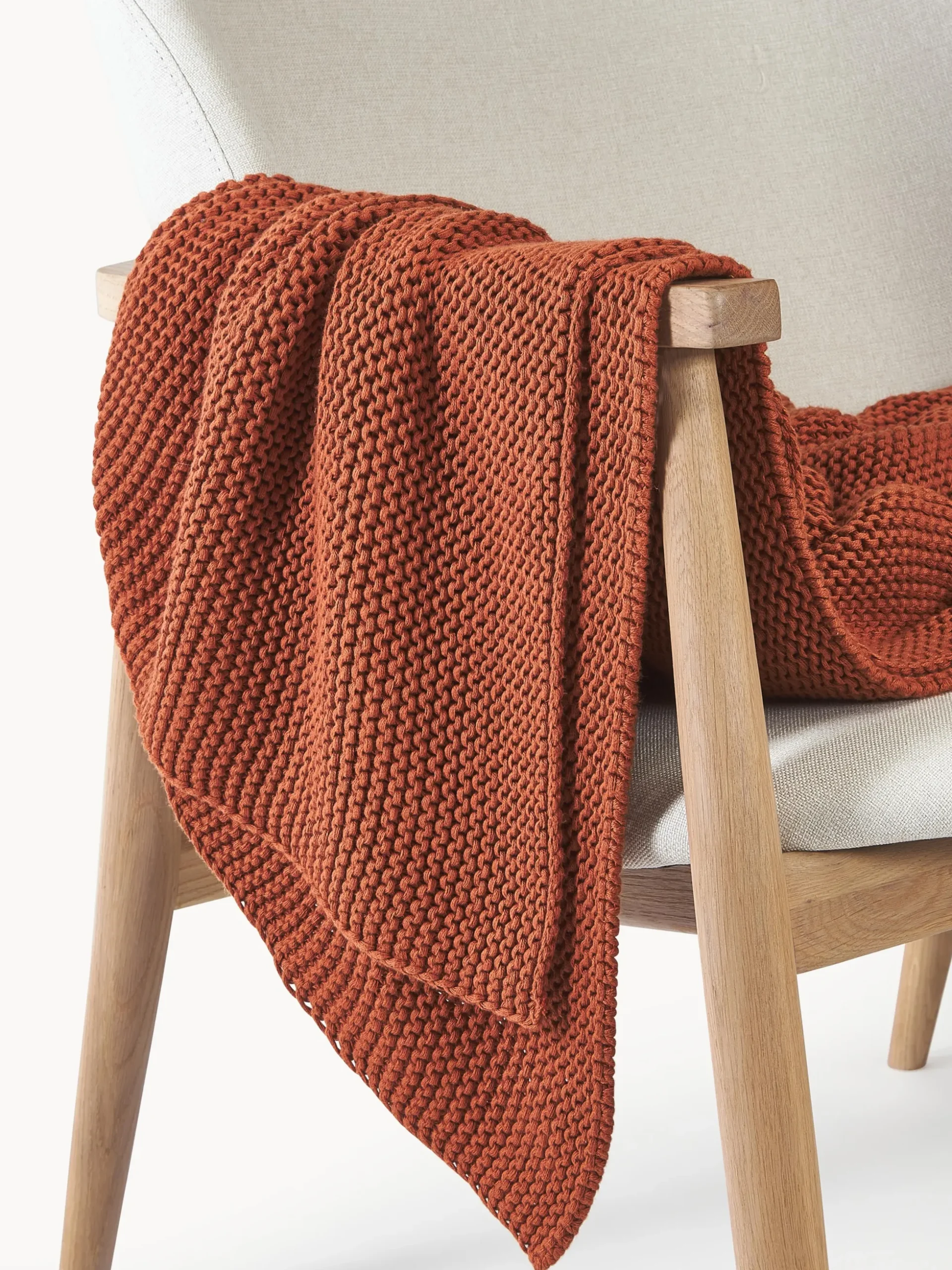 Coperta lavorata a maglia in cotone organico Adalyn