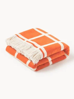 Coperta a quadri reversibile con frange Edison
