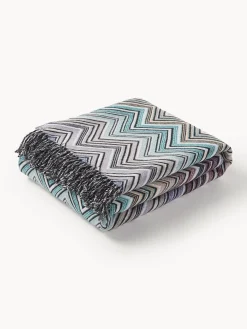 Coperta in lana con frange Perseo