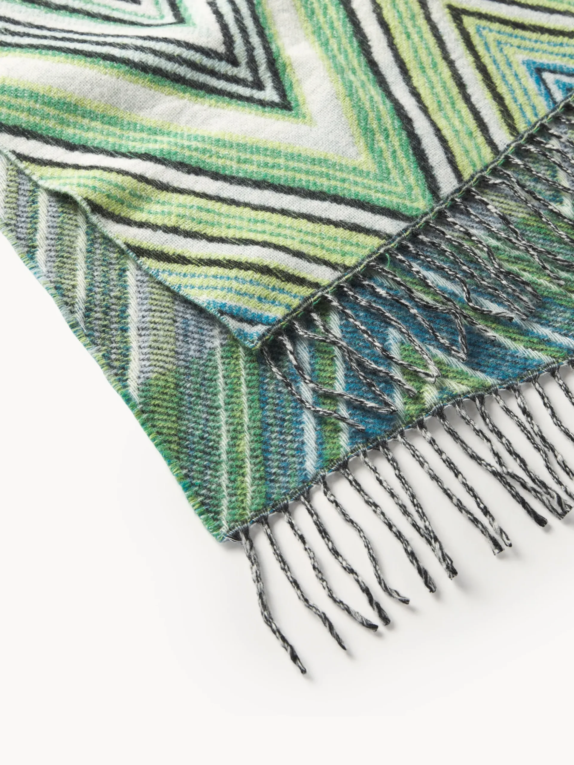Coperta in lana con frange Plume