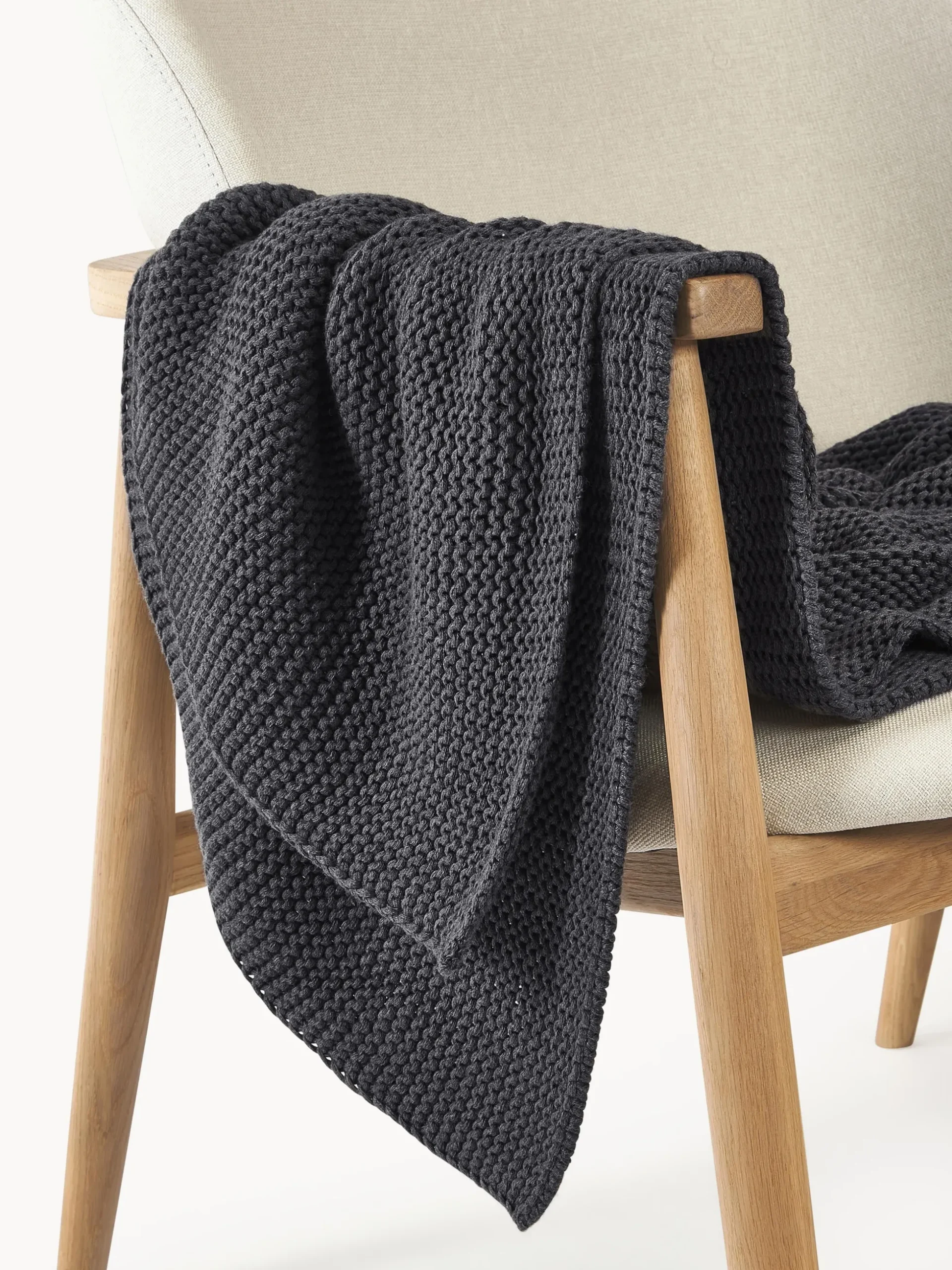 Coperta lavorata a maglia in cotone organico Adalyn