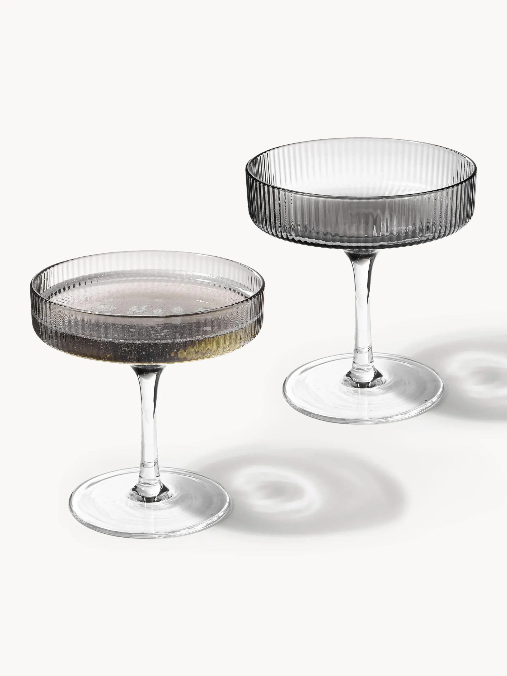 Coppe da champagne in vetro soffiato millerighe Ripple 2 pz