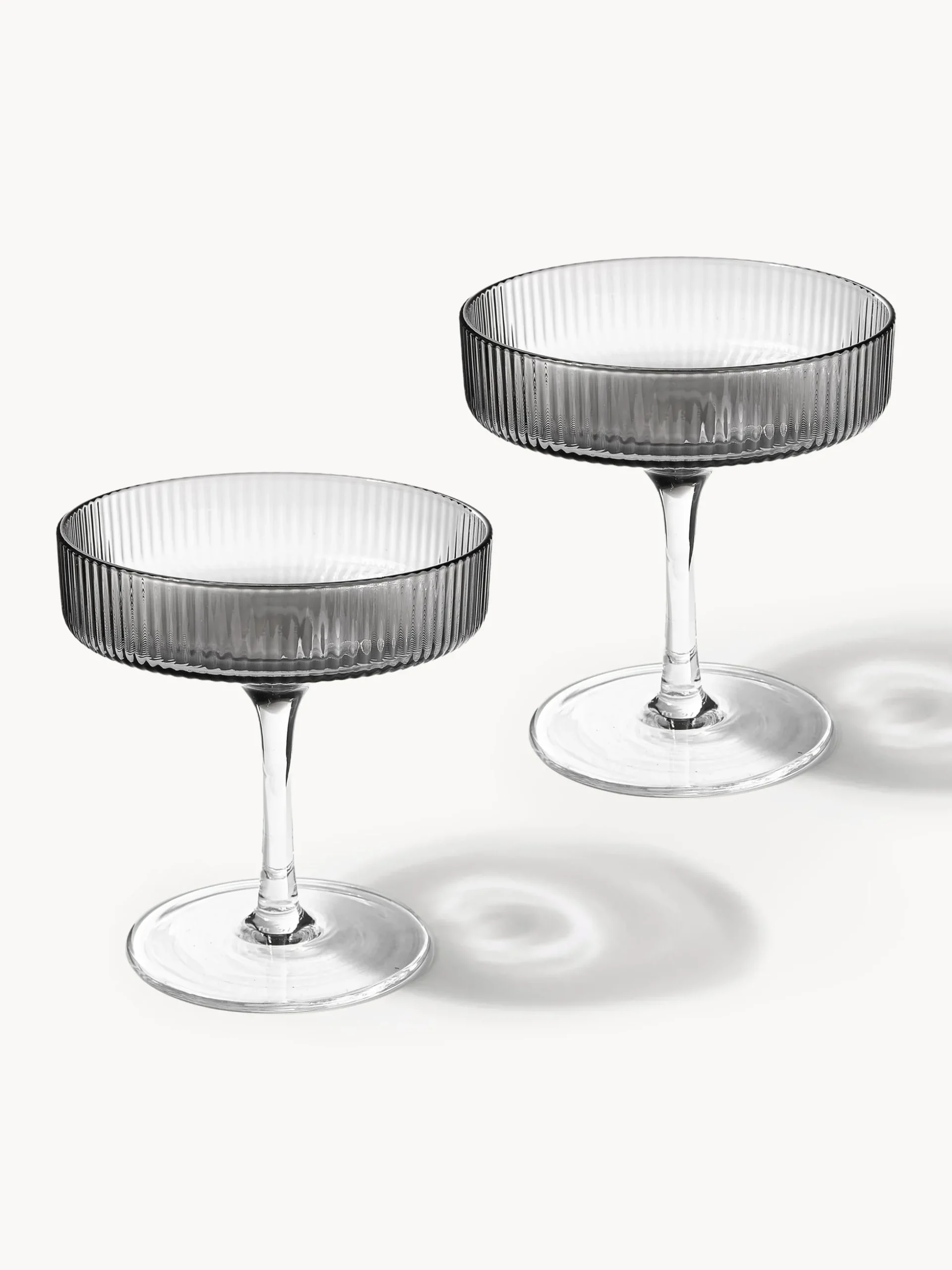Coppe da champagne in vetro soffiato millerighe Ripple 2 pz