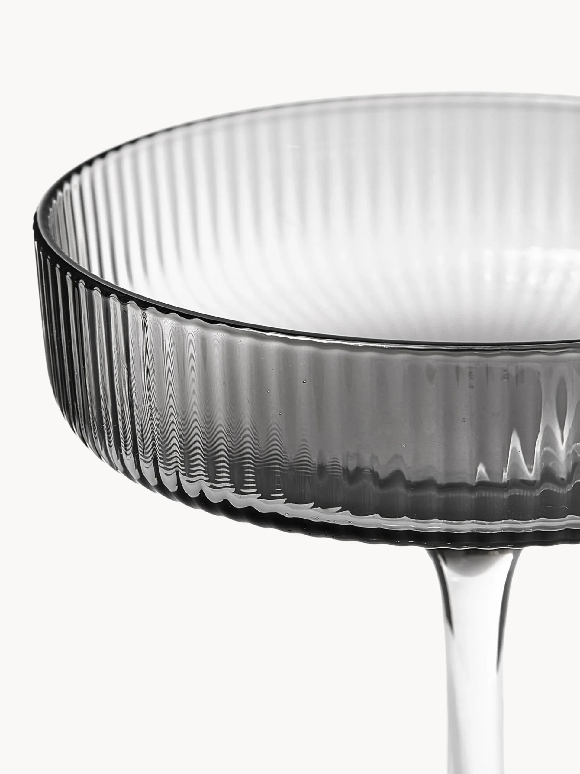 Coppe da champagne in vetro soffiato millerighe Ripple 2 pz