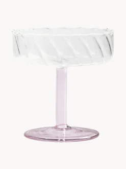 Coppe da champagne in vetro borosilicato fatte a mano Twirl 2 pz