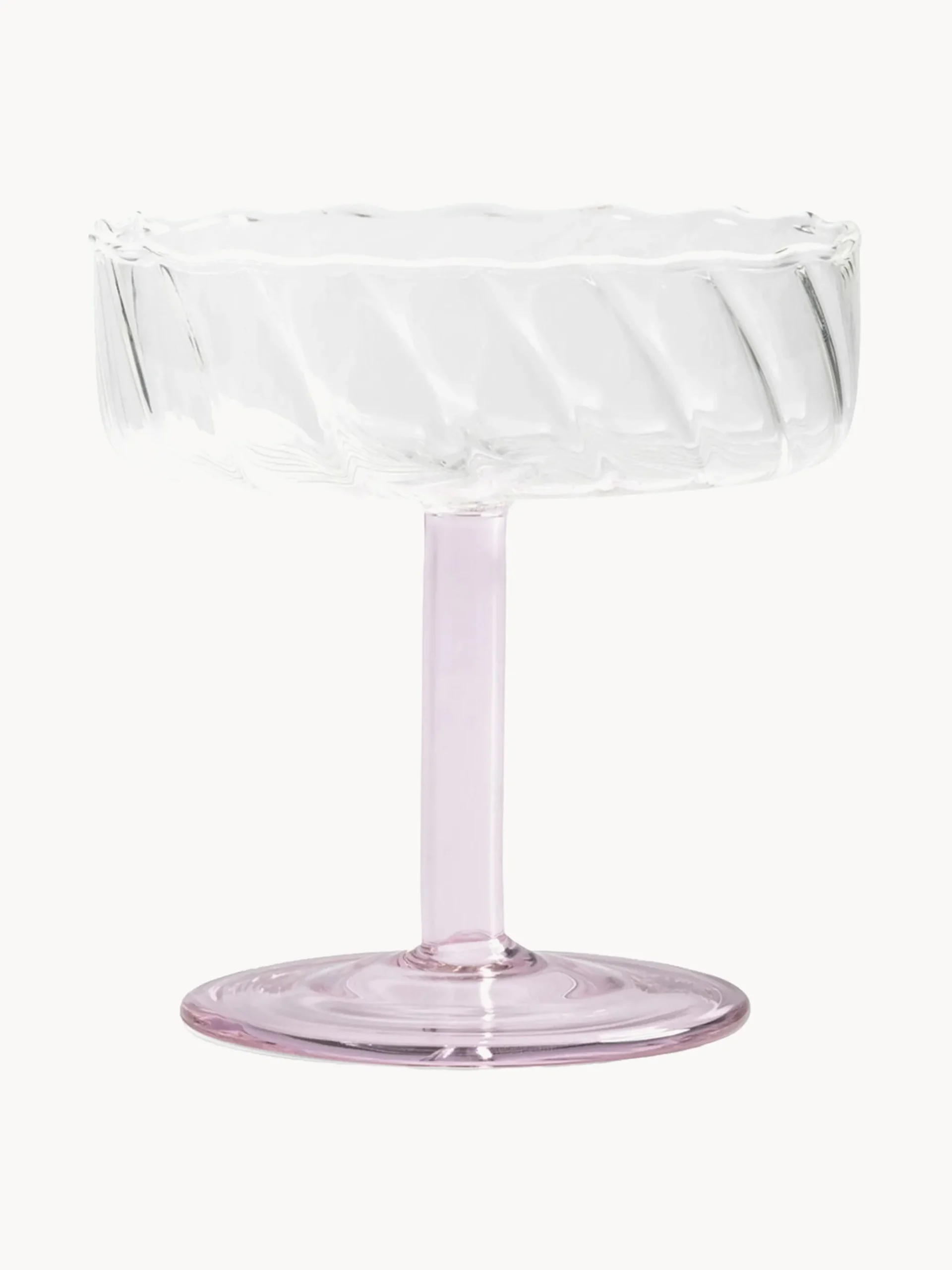 Coppe da champagne in vetro borosilicato fatte a mano Twirl 2 pz