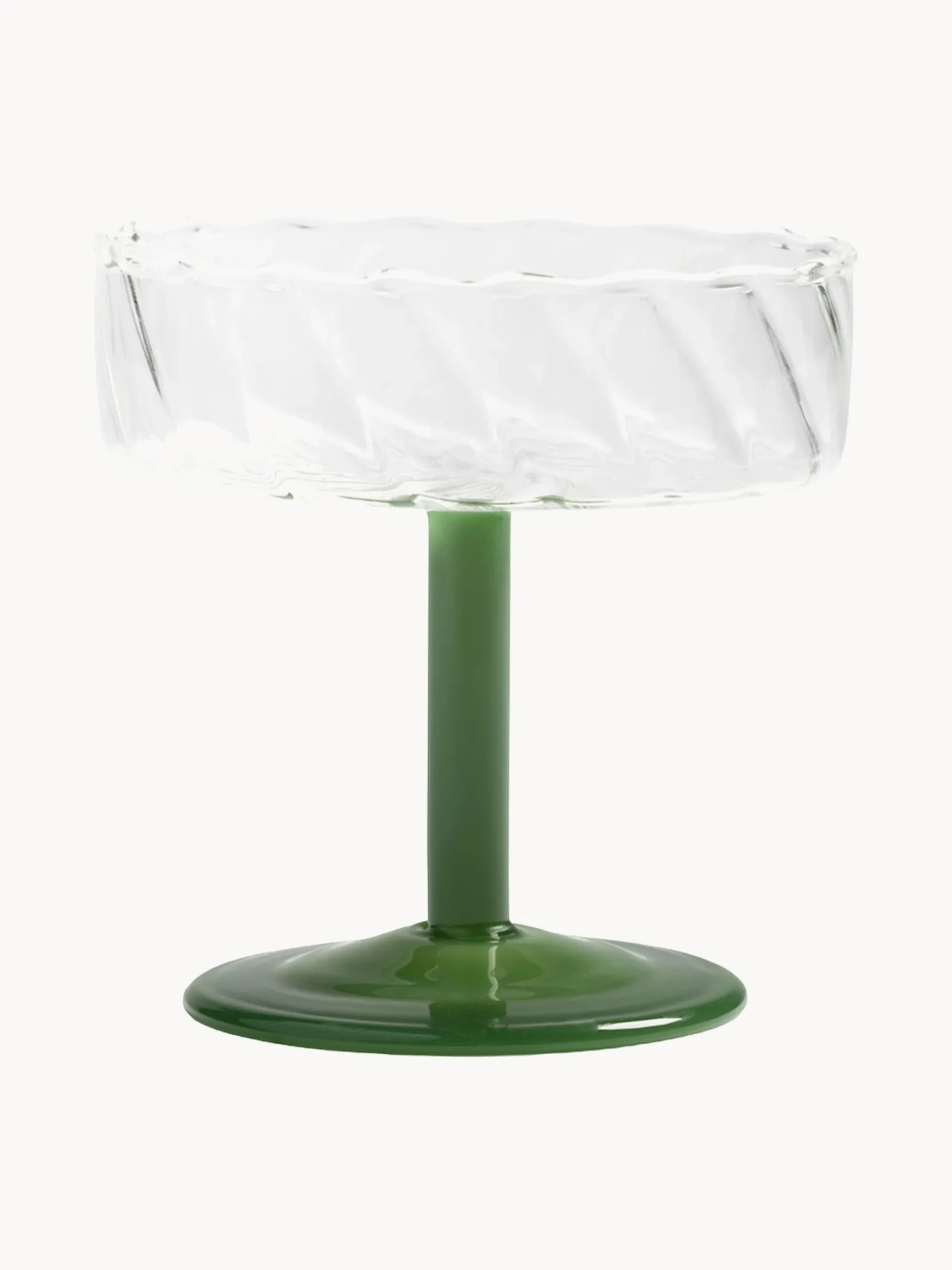Coppe da champagne in vetro borosilicato fatte a mano Twirl 2 pz