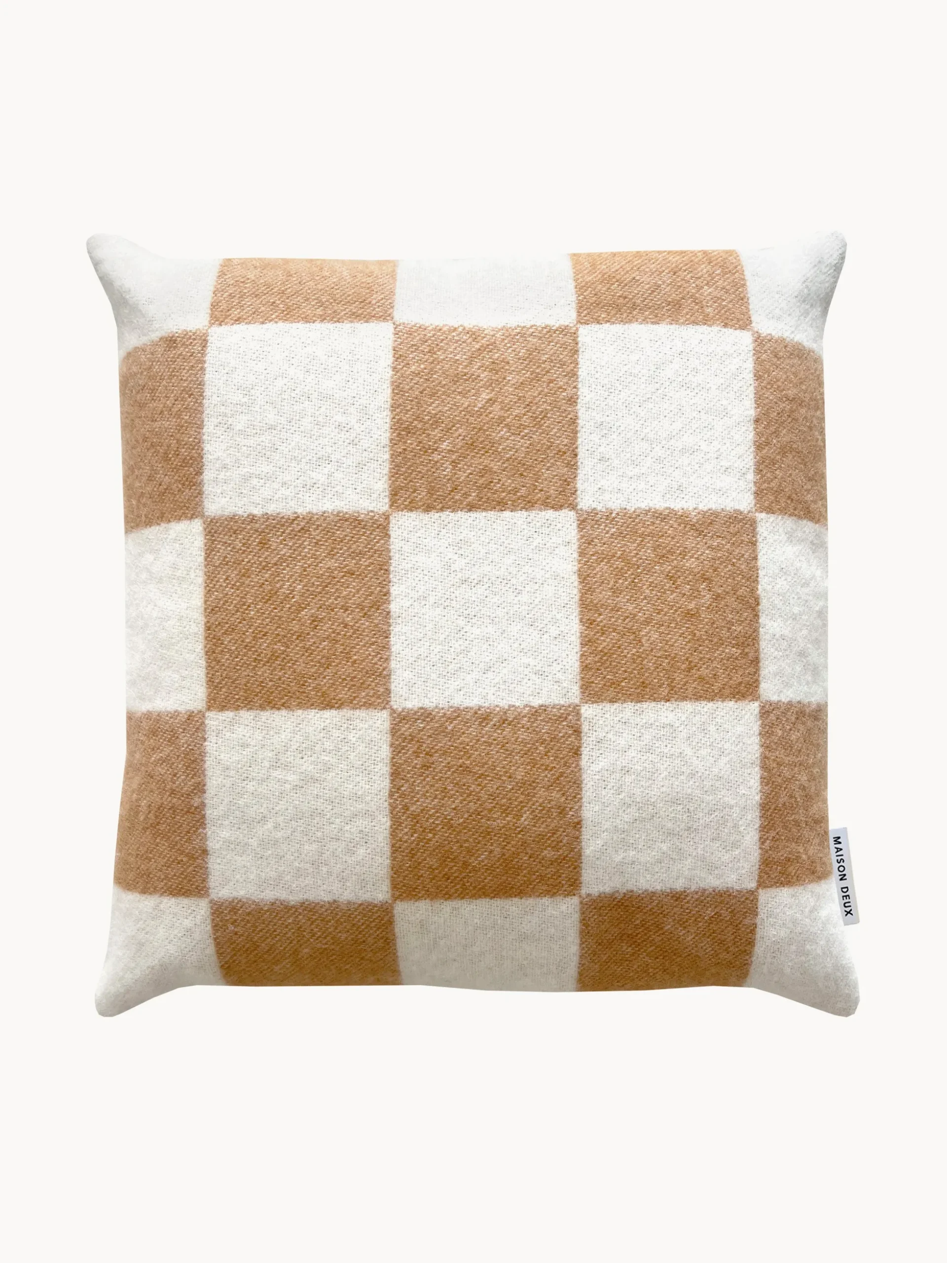 Copricuscino in lana con motivo a quadri Level Up