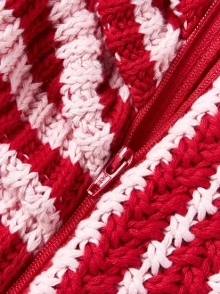 Copricuscino in maglia a righe con volant Blaise