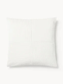 Copricuscino in velluto con struttura a linee sottili Fiona