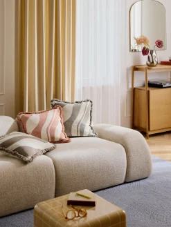 Copricuscino jacquard con frange Rui