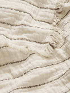 Copriletto in cotone con fantasia a righe Aires